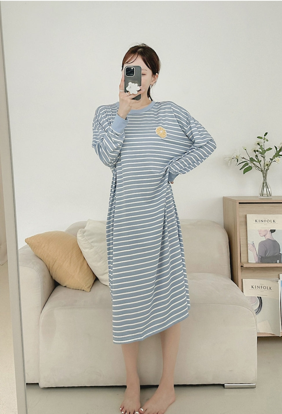 Striped Overfitted Dress Pajama