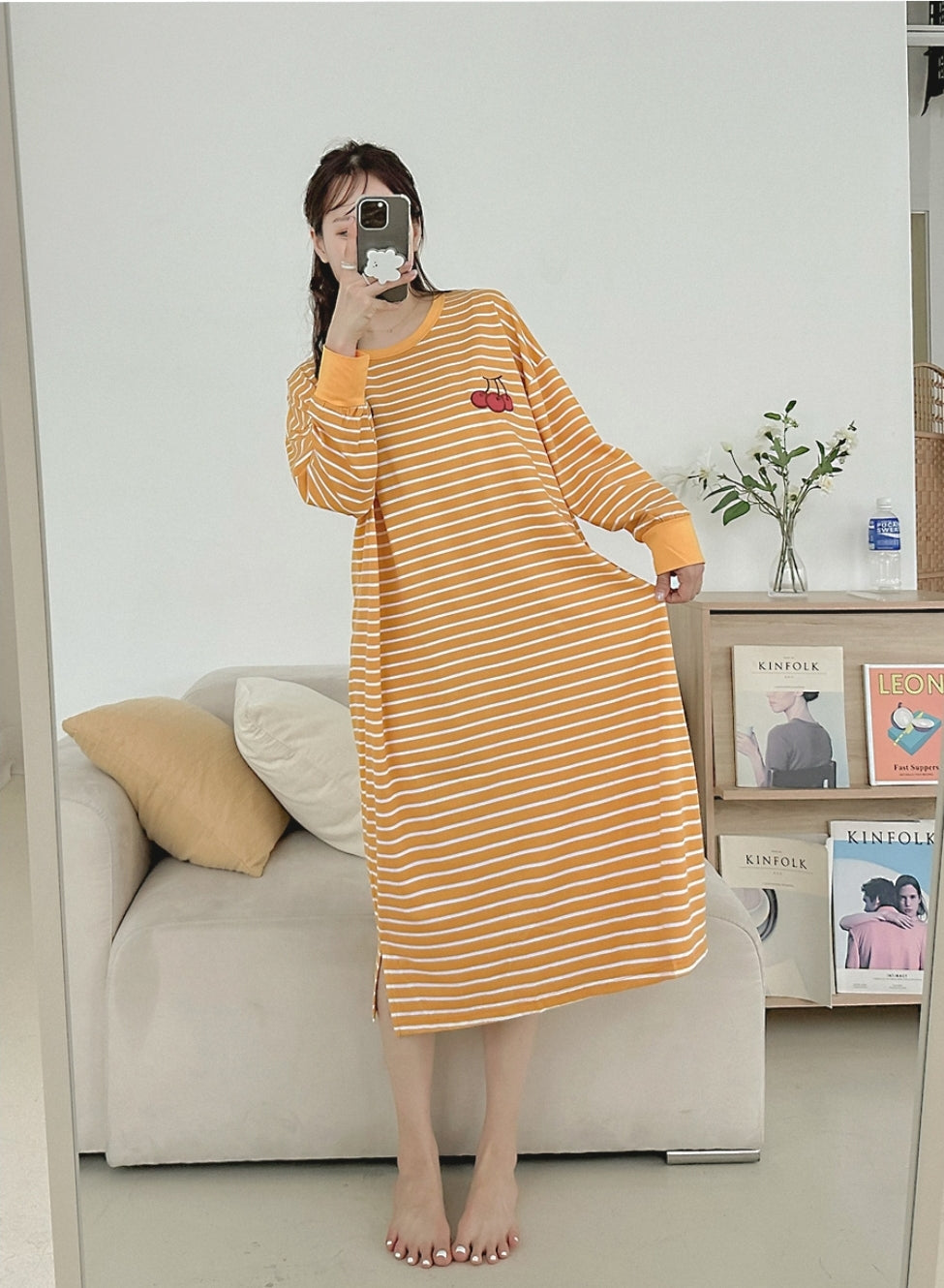 Striped Overfitted Dress Pajama