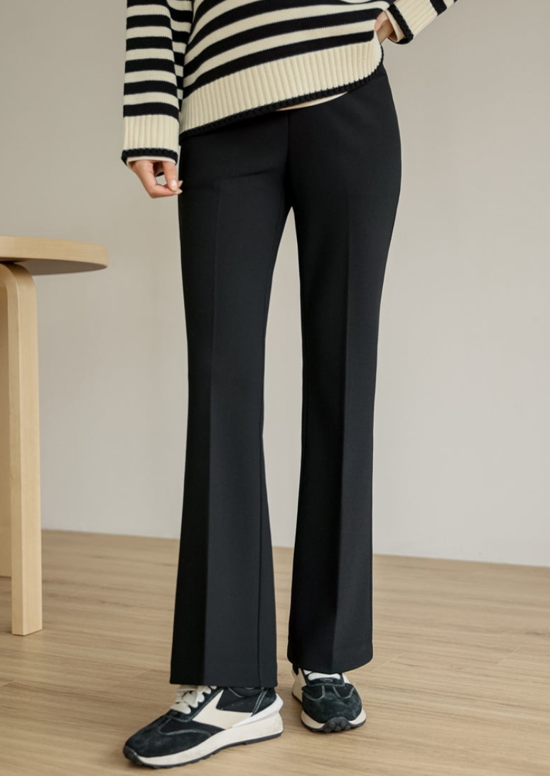 [Soim] Fleece-Lined Bootscut Maternity Pants