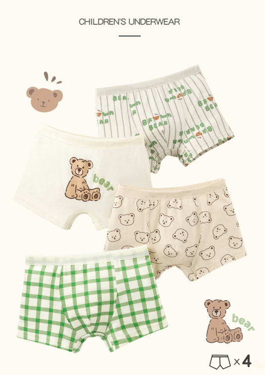 [Boys] Teddy Bear Drawers (Set of 4)