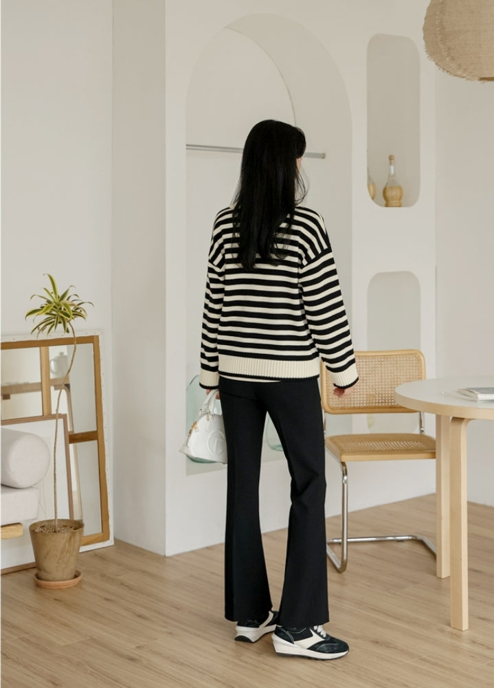 [Soim] Fleece-Lined Bootscut Maternity Pants