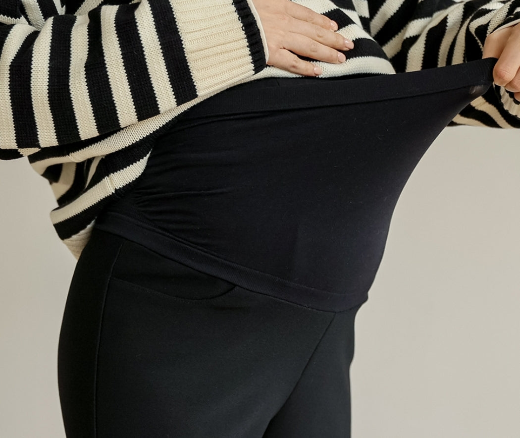 [Soim] Fleece-Lined Bootscut Maternity Pants