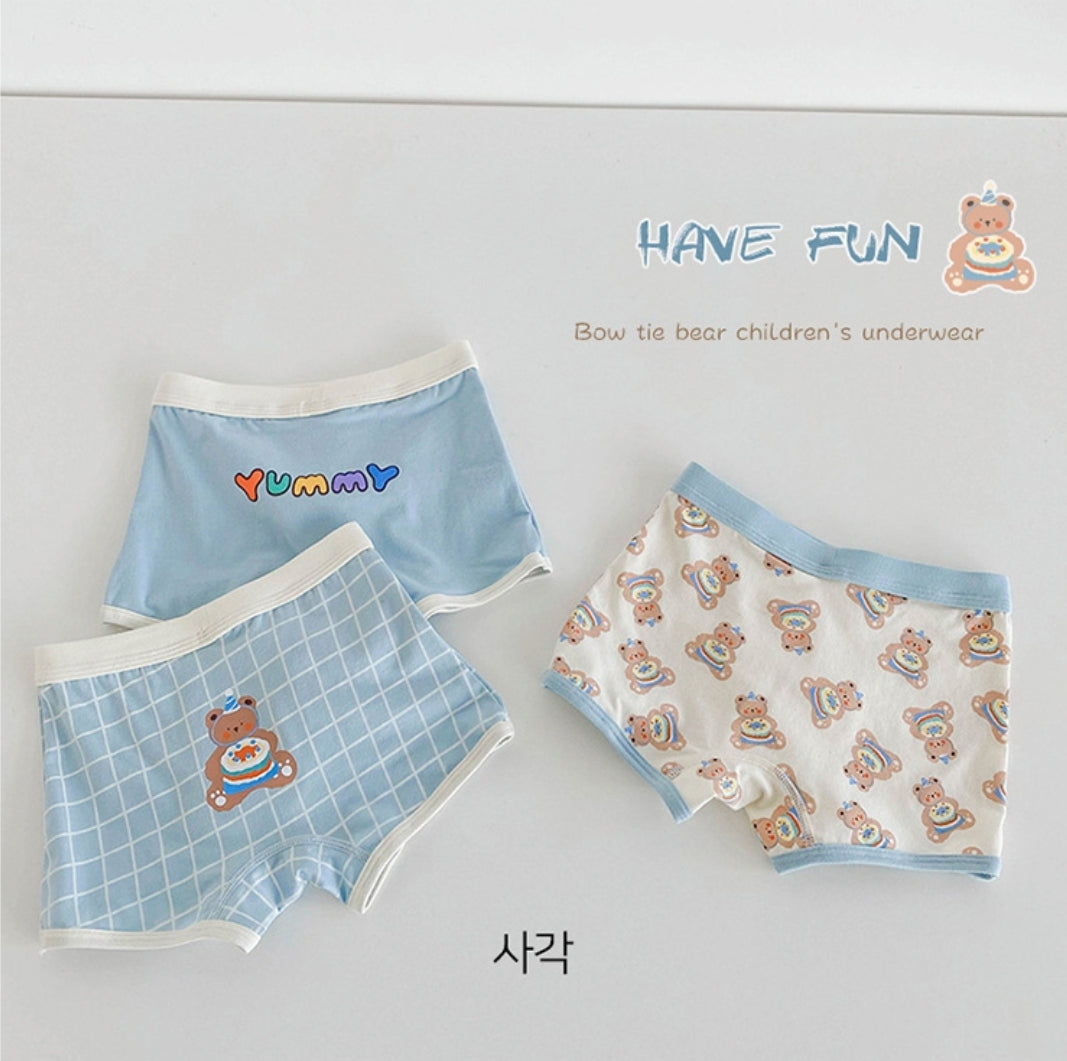 [Boys] Yummy Bear Briefs/Drawers (Set of 3)