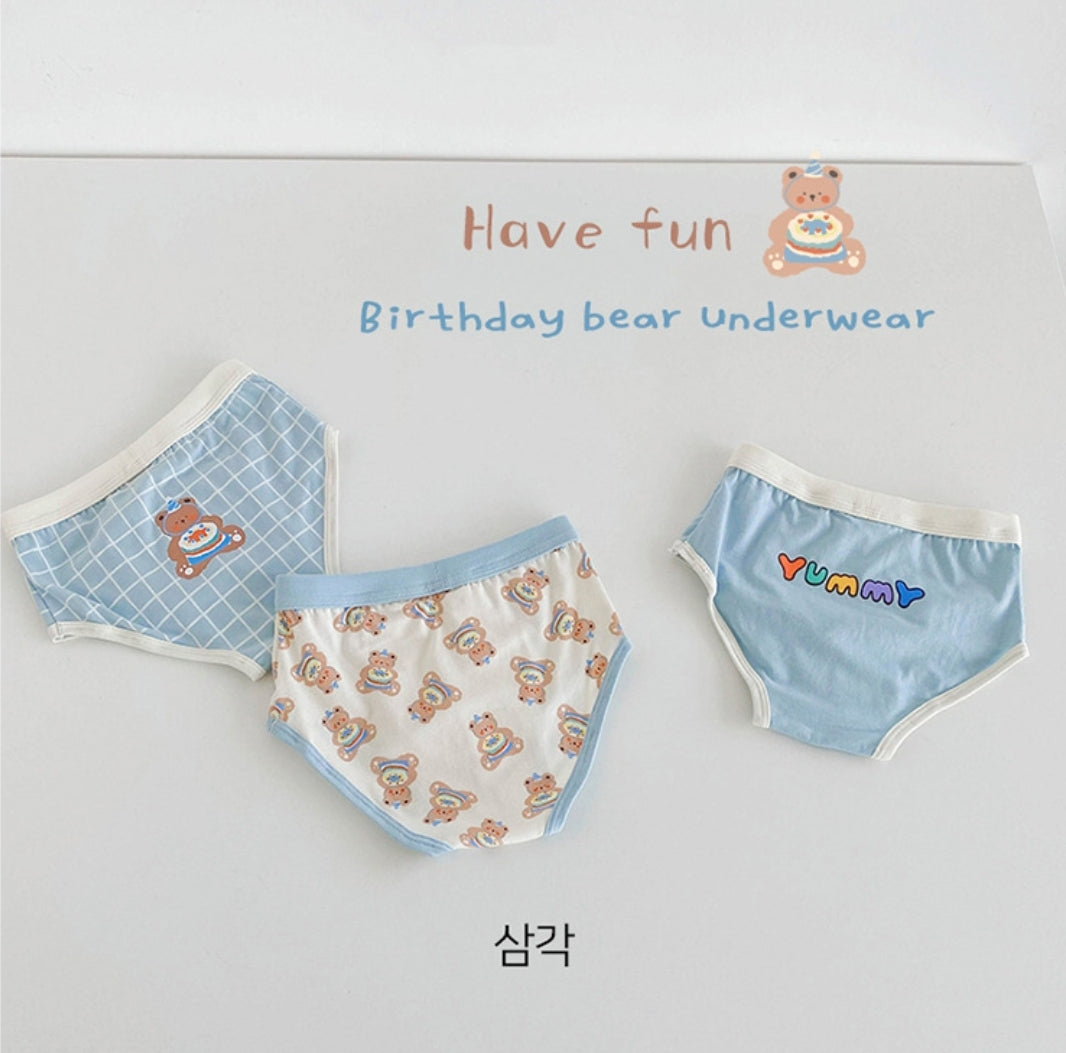 [Boys] Yummy Bear Briefs/Drawers (Set of 3)